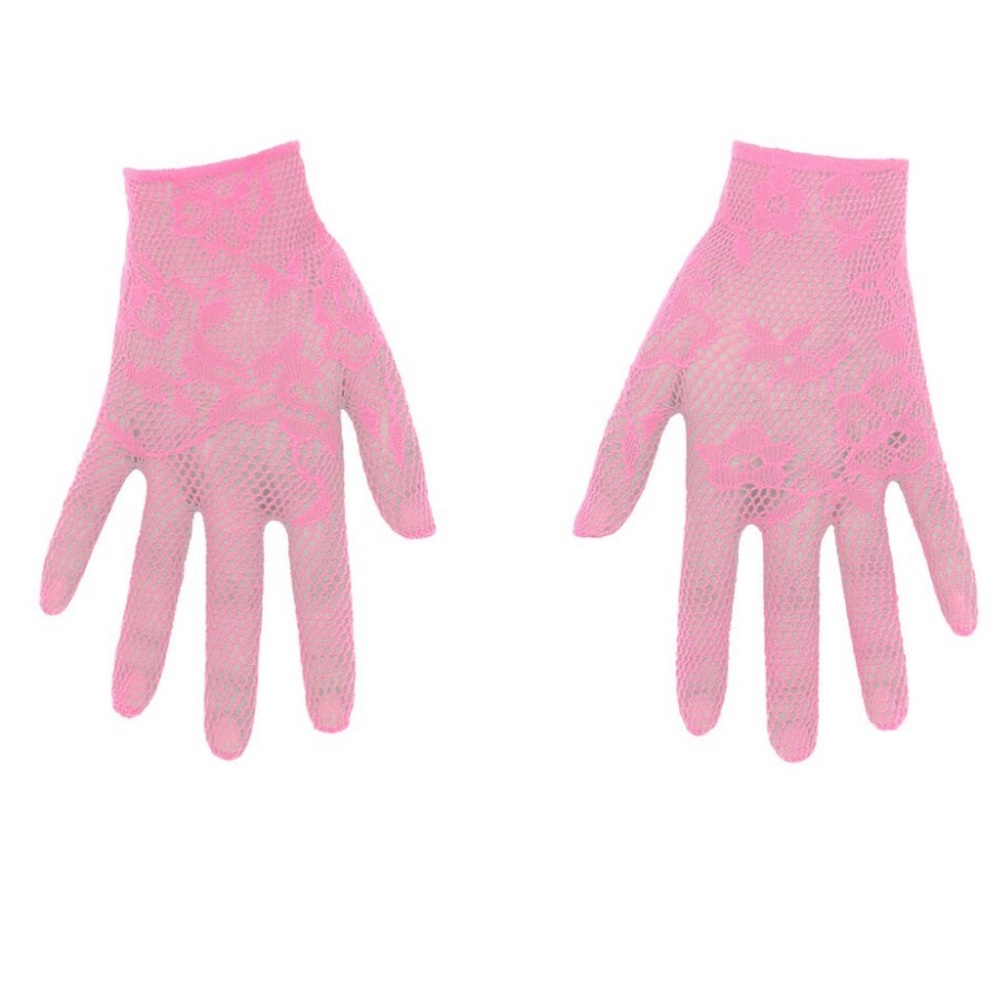 Skims Knit Lace Pink Azalea Gloves - Picture 2 of 3
